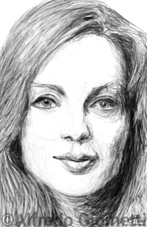 Romy Schneider caricatura caricature portrait